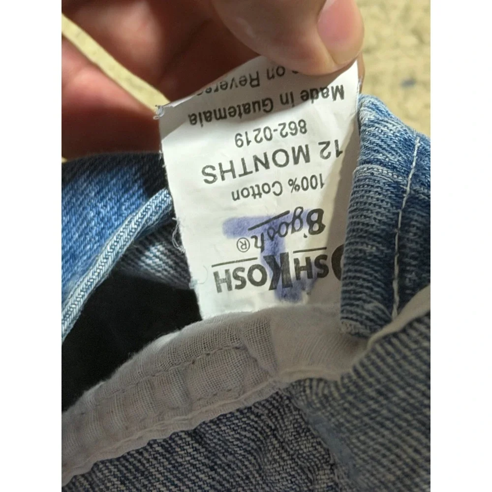 Vintage Baby Bgosh OshKosh Denim Overalls Medium Wash 12 Months 862-0219